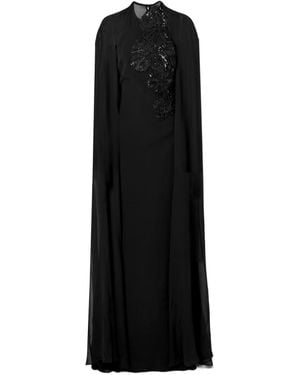 Elie Saab Stand Collar Maxi Dress - Black