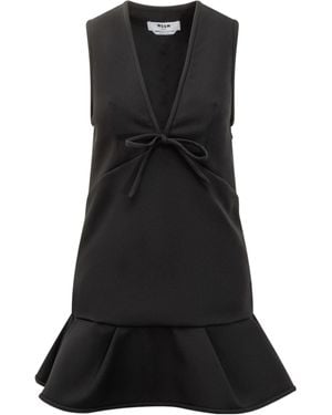 MSGM Bow-Embellished Dress - Black
