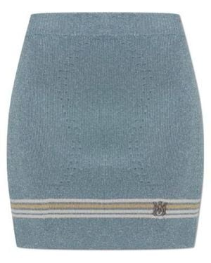 Amiri Logo-Detail Mini Skirt - Blue