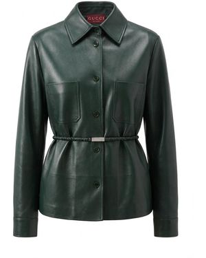 Gucci Shiny Leather Jacket - Green