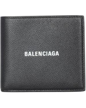 Balenciaga Logo Printed Bifold Wallet - Black