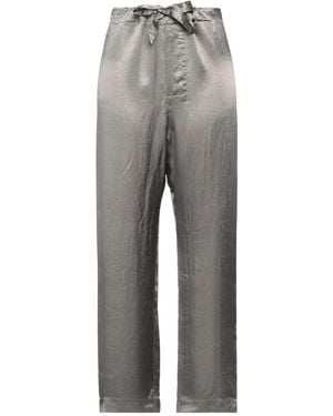 Maison Margiela Solid-Colored Satin Pants - Gray