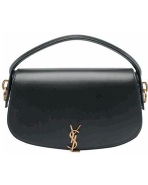Saint Laurent Voltaire Leather Satchel Bag - Black