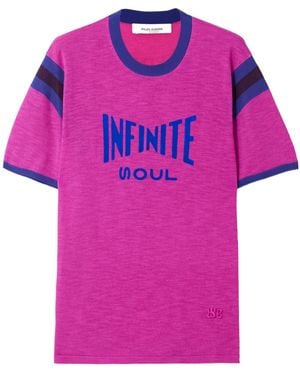 Wales Bonner Soul Flocked Cotton-Blend T-Shirt - Pink