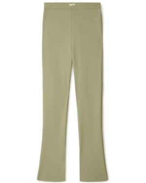 Off-White c/o Virgil Abloh Logo-Print Bootcut Leggings - Green