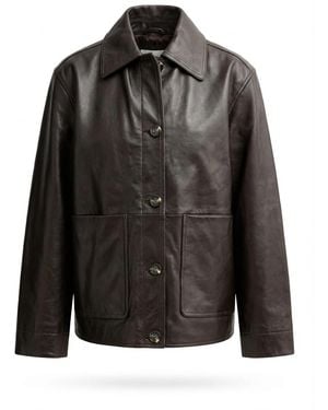 Rag & Bone Long-Sleeved Leather Jacket - Black