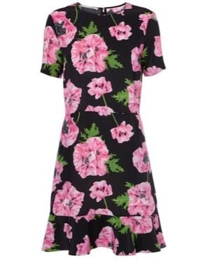 Stella McCartney Iconic Floral Ruffled Silk Minidress - Purple