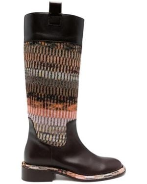 Missoni Striped Boots - Brown