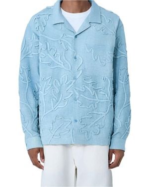 STORY mfg. Greetings Embroidered Shirt - Blue