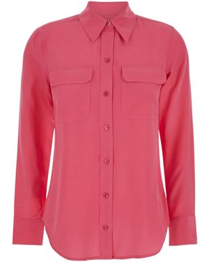 Equipment Lapel Button Shirt - Pink