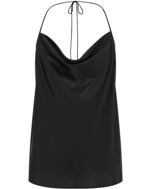 Valentino Open Back Halterneck Top - Black