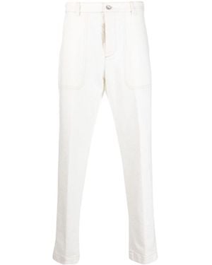 Peserico Straight-Leg Stretch-Cotton Trousers - White