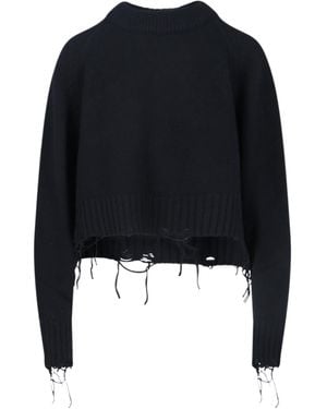 Low Classic 'Damage' Crop Jumper - Black