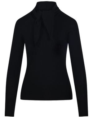 P.A.R.O.S.H. P.A.R.O..H. Long D Tie-Neck Sweater - Black