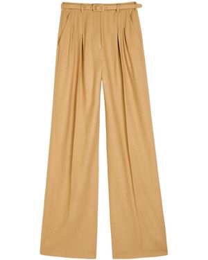 Gabriela Hearst Vargas Herringbone Cashmere And Silk-Blend Trousers - Natural