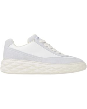Jimmy Choo Opal Leather Mix Low Top Sneakers - White