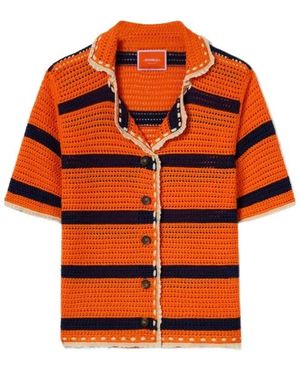 La DoubleJ Chemise En Crochet Cerere À Rayures - Orange