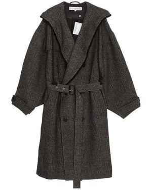 JW Anderson J.W. Anderson Hooded Long Trench Coat - Black