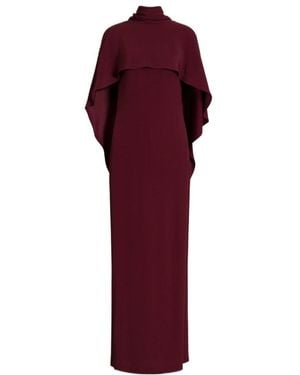Alberta Ferretti Long Dress With Cape Detail And Back Bow - Red