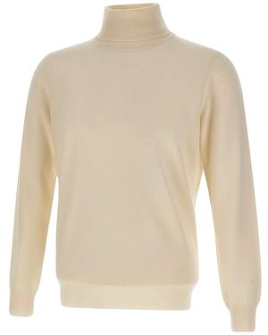 Kangra Cashmere Kangra Ribbed Turtleneck Knitted Jumper - White