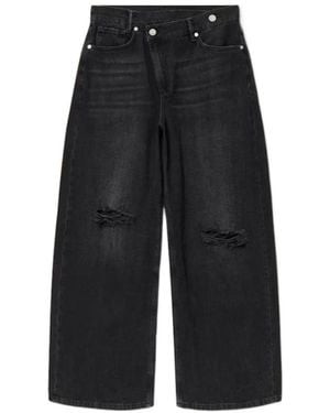 AllSaints Aki Crossover Ripped Jeans - Black