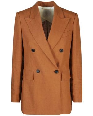 Eleventy Double-Breasted Blazer - Brown