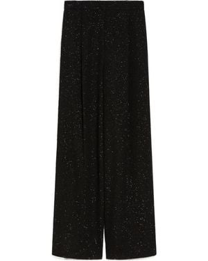 Max Mara Pianoforte Sequin Embellished Straight-Leg Pants - Black