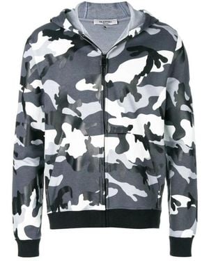Valentino Zipper Hooded Casual Jacket - Grey