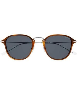 Montblanc Eyewear Oval Frame Sunglasses - Blue