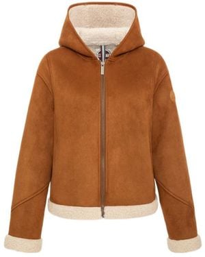 Colmar Hooded Sheepskin Jacket - Brown