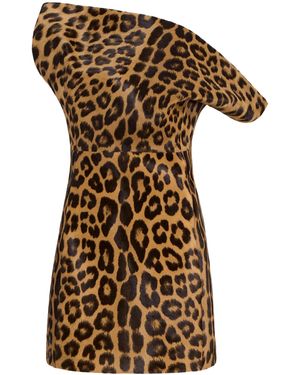 KHAITE Corinne Leopard Printed Top - Brown