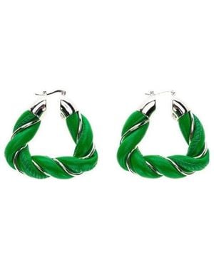 Bottega Veneta Woven Hoop Earrings - Green