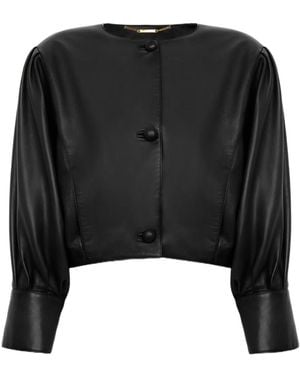 Chloé Chloé Collarless Cropped Jacket - Black