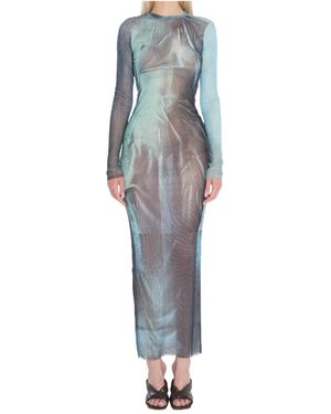 Jean Paul Gaultier Water-Print Maxi Dress - Blue
