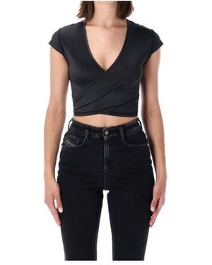 DIESEL Wrap-Front Top - Black