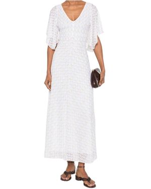 Missoni Flutter-Sleeve Midi Dress - White