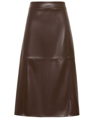 Max Mara Coated Jersey Midi Skirt - Brown