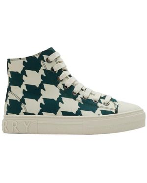 Burberry Duckstooth Gabardine Sneakers - Green