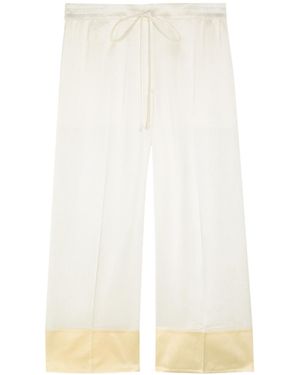 TOTEME Drawstring Straight-Leg Satin Pants - White
