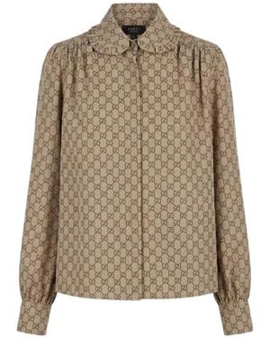 Gucci Long-Sleeved Shirt - Brown
