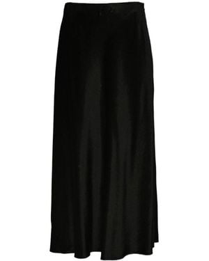 Alberta Ferretti Satin Midi Skirt - Black