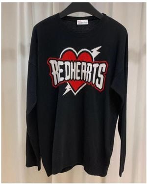 RED Valentino Logo Intarsia Crewneck Sweater - Black
