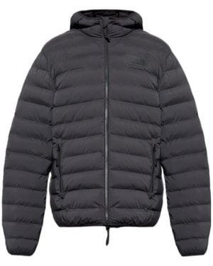 EA7 Logo Patch Zip-Up Jacket - Gray