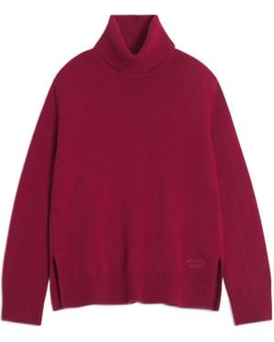 Maison Kitsuné Maison Kitsuné Long-Sleeved Roll-Neck Jumper - Red