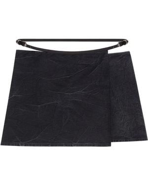 Givenchy Voyou Wrap Mini Denim Skirt - Blue
