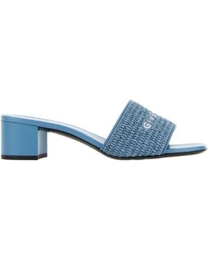 Givenchy Logo Embroidered Heeled Sandals - Blue