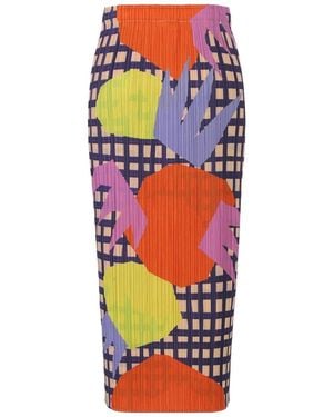 Pleats Please Issey Miyake Market Midi Skirt - Multicolour