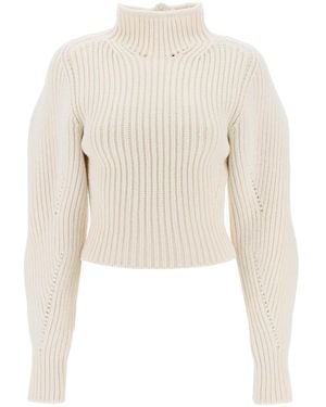 Alaïa Rib Long-Sleeved Jumper - White