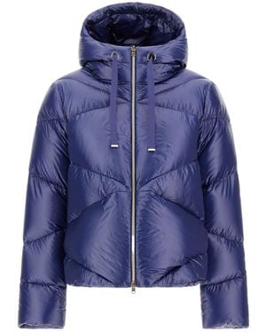 Herno Quilted Hooded Jacket - Blue