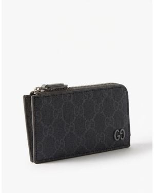 Gucci Monogrammed Zip-Around Wallet - Grey